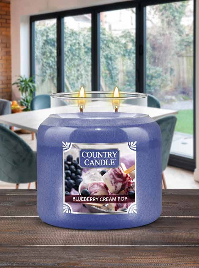 Country Candle Medium Jar Blueberry Cream Pop