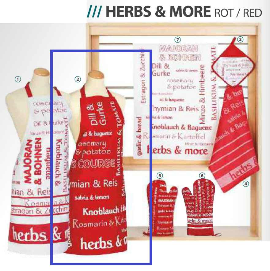 Schürze/Tablier HERBS AND MORE RED